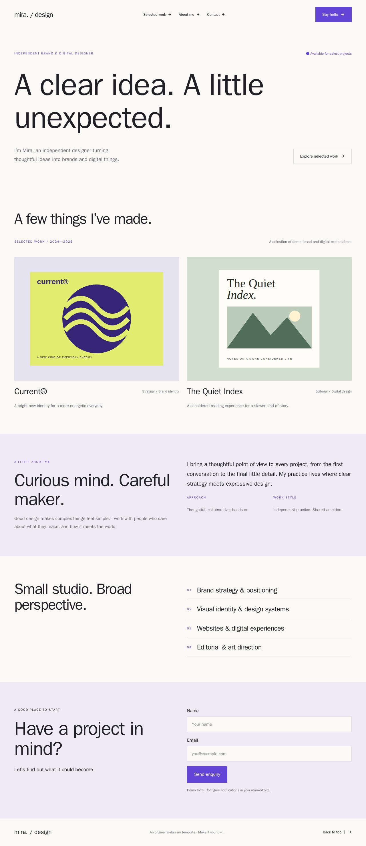 Mira — Designer Portfolio additional screenshot